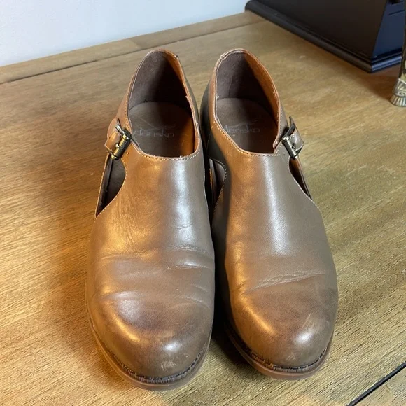 Dansko Brown Leather Heeled Mules - Picture 4 of 10